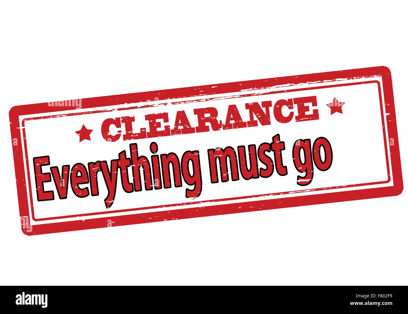 Clearance everything must go Stock Vector