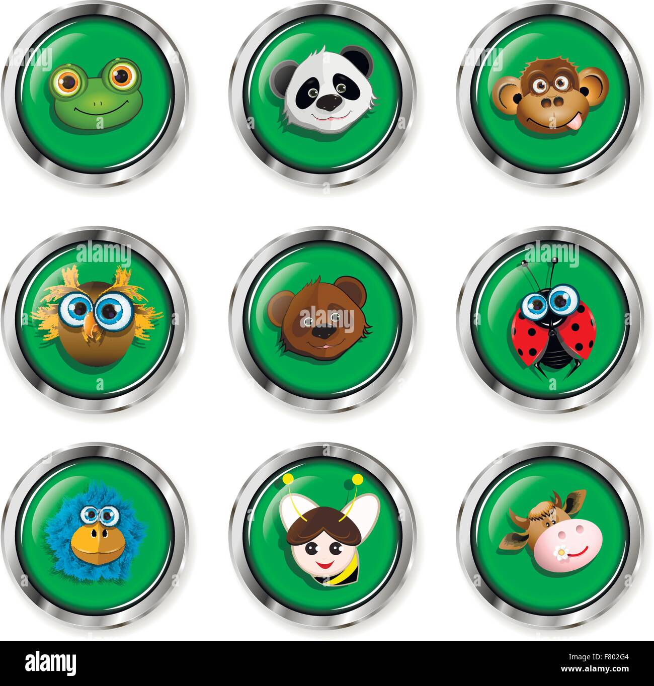 Cartoon animal icons Stock Vector Image & Art - Alamy