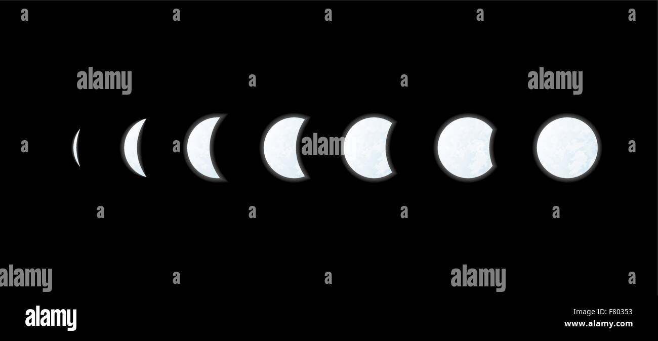 Phases of the moon Stock Vector Images - Alamy