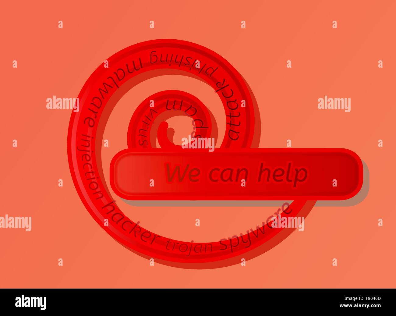 green spiral label with we can help Stock Vector