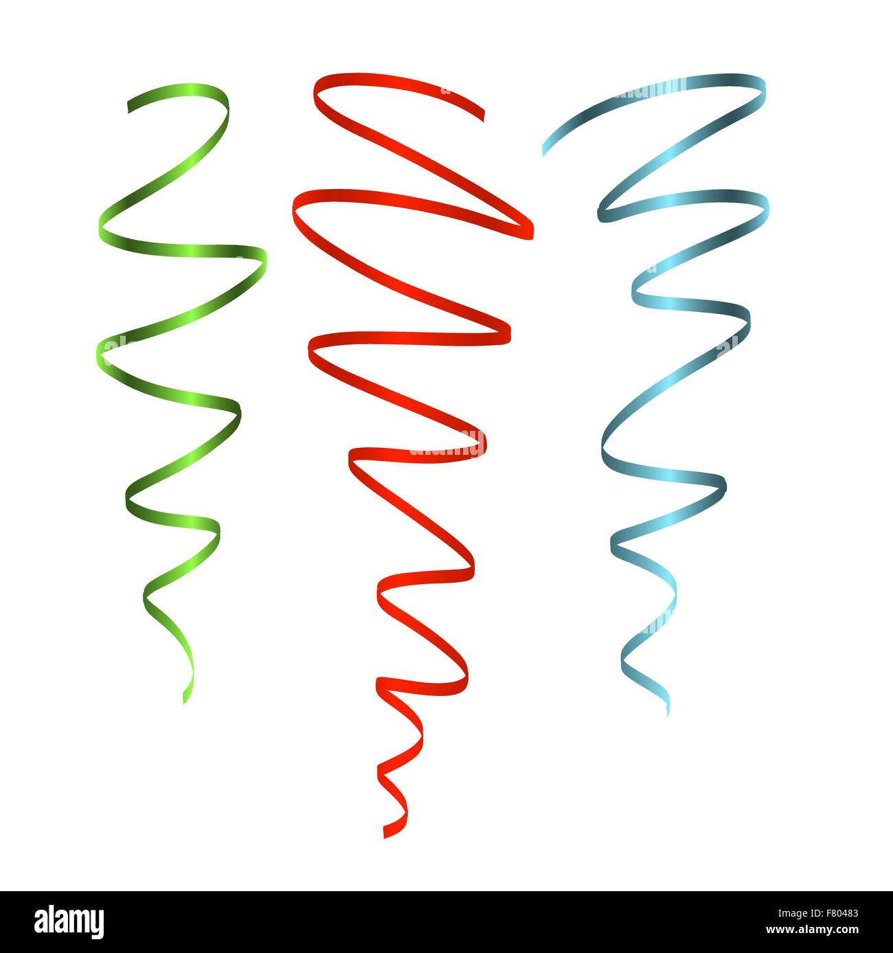 twisted shining ribbons with different colors on white backgroun Stock Vector