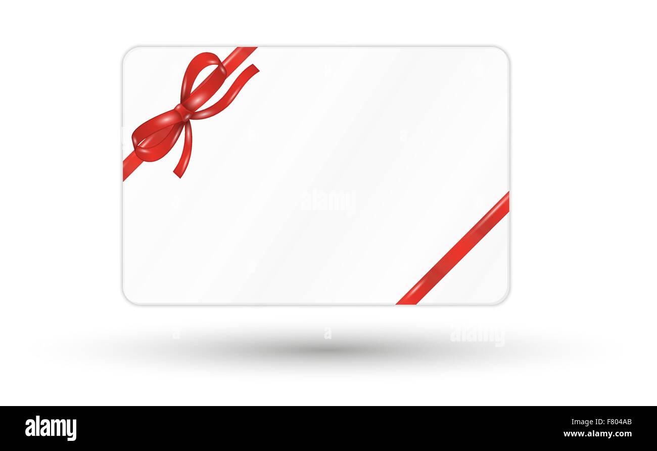 gift card with red ribbon and bow Stock Vector Image & Art - Alamy