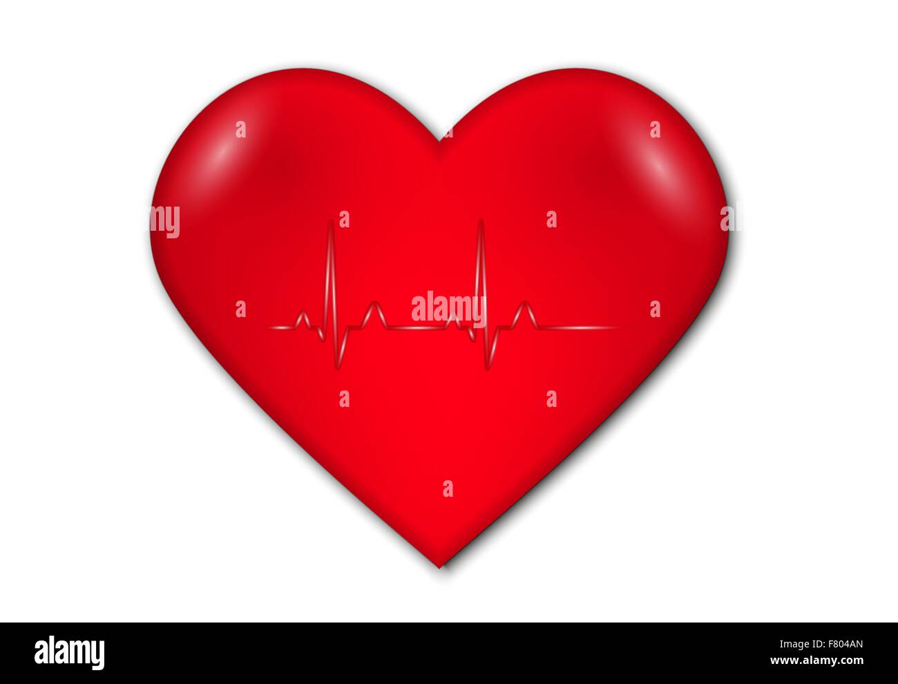 heart with graph and heart rate Stock Vector