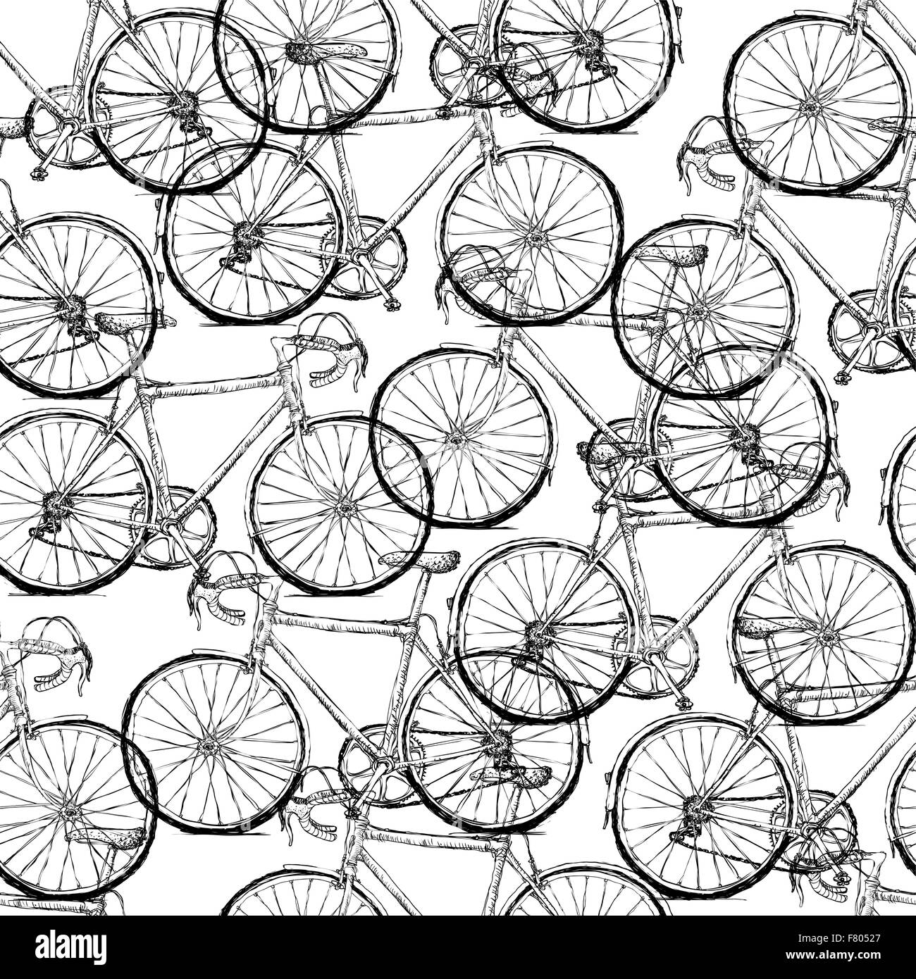 Bicycle Pattern Wallpaper Vintage Retro High Resolution Stock