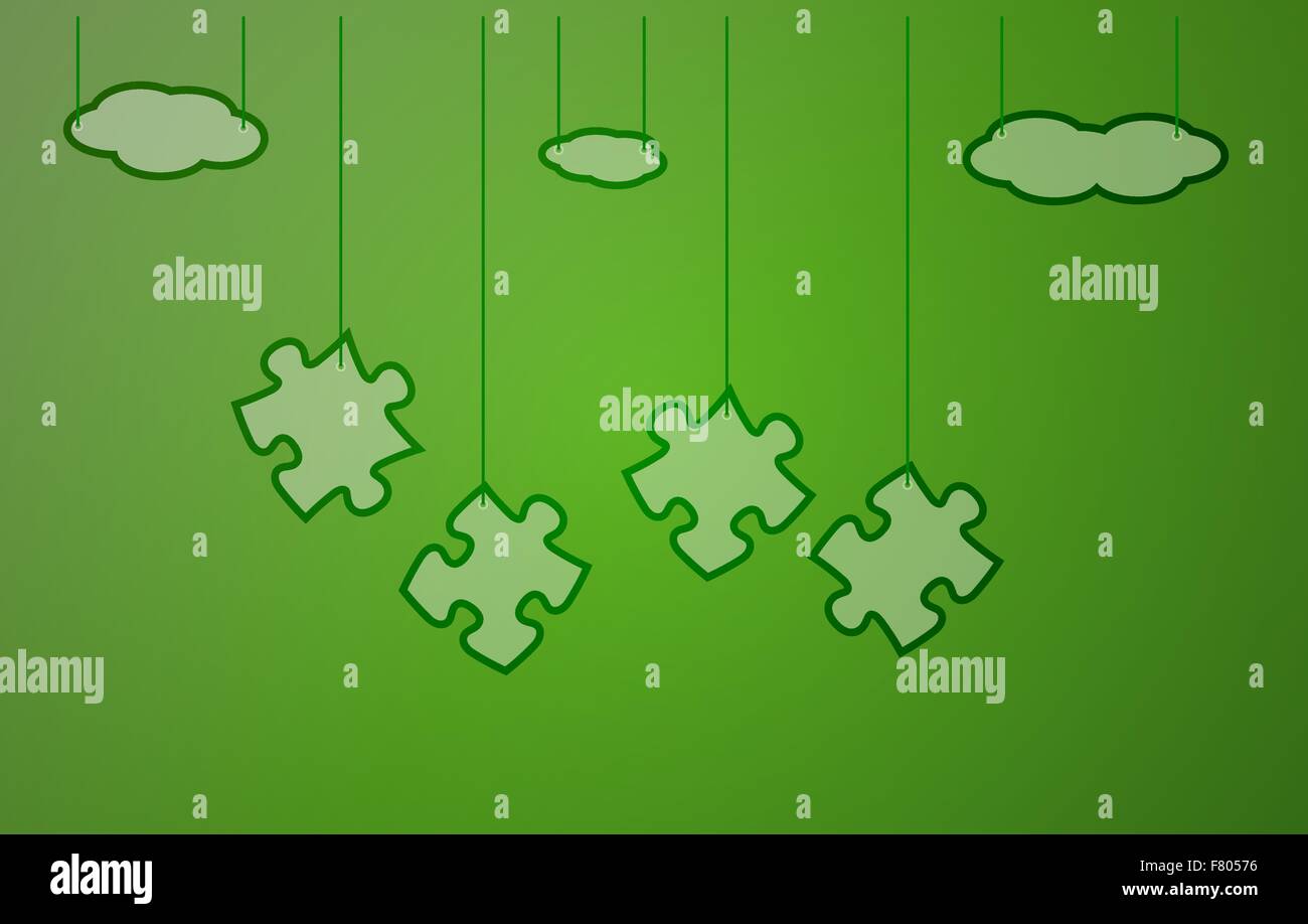 green background with puzzle Stock Vector Image & Art - Alamy