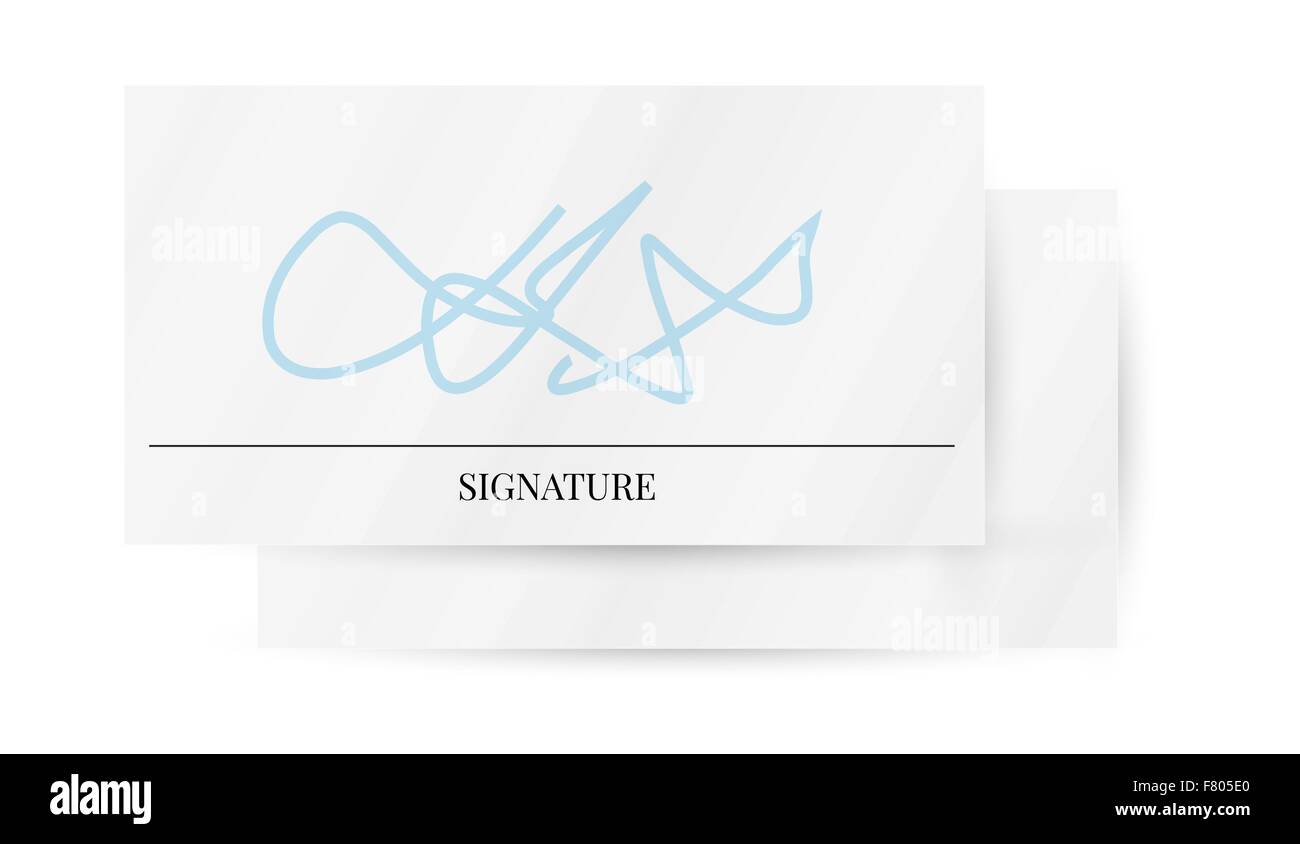 paper with signature Stock Vector