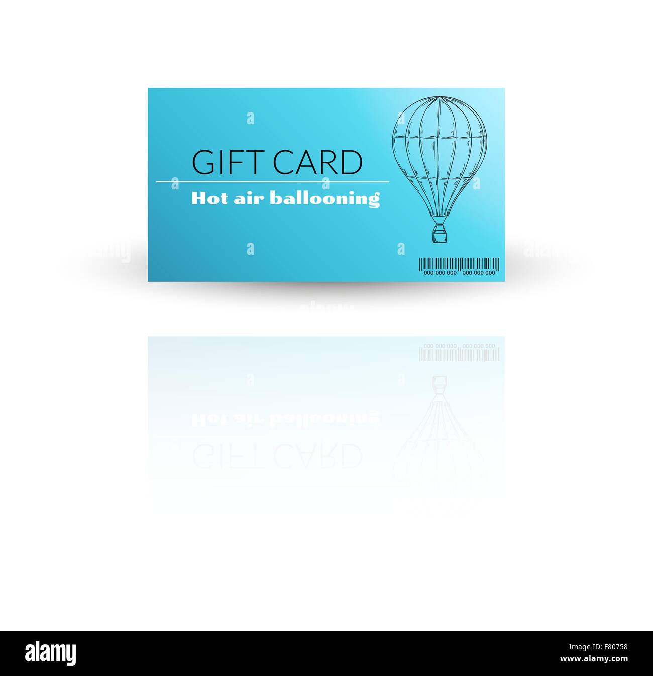 Modern gift card template with balloon Stock Vector