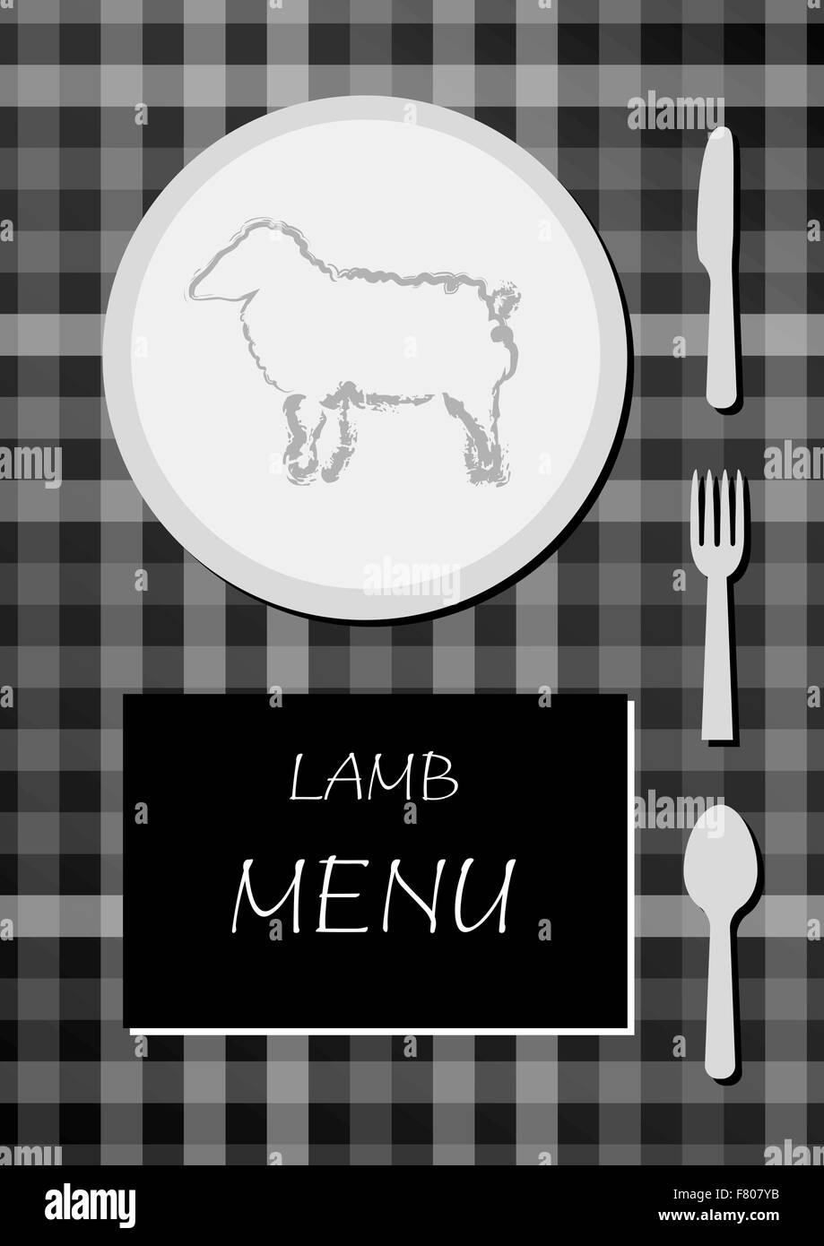 lamb menu Stock Vector