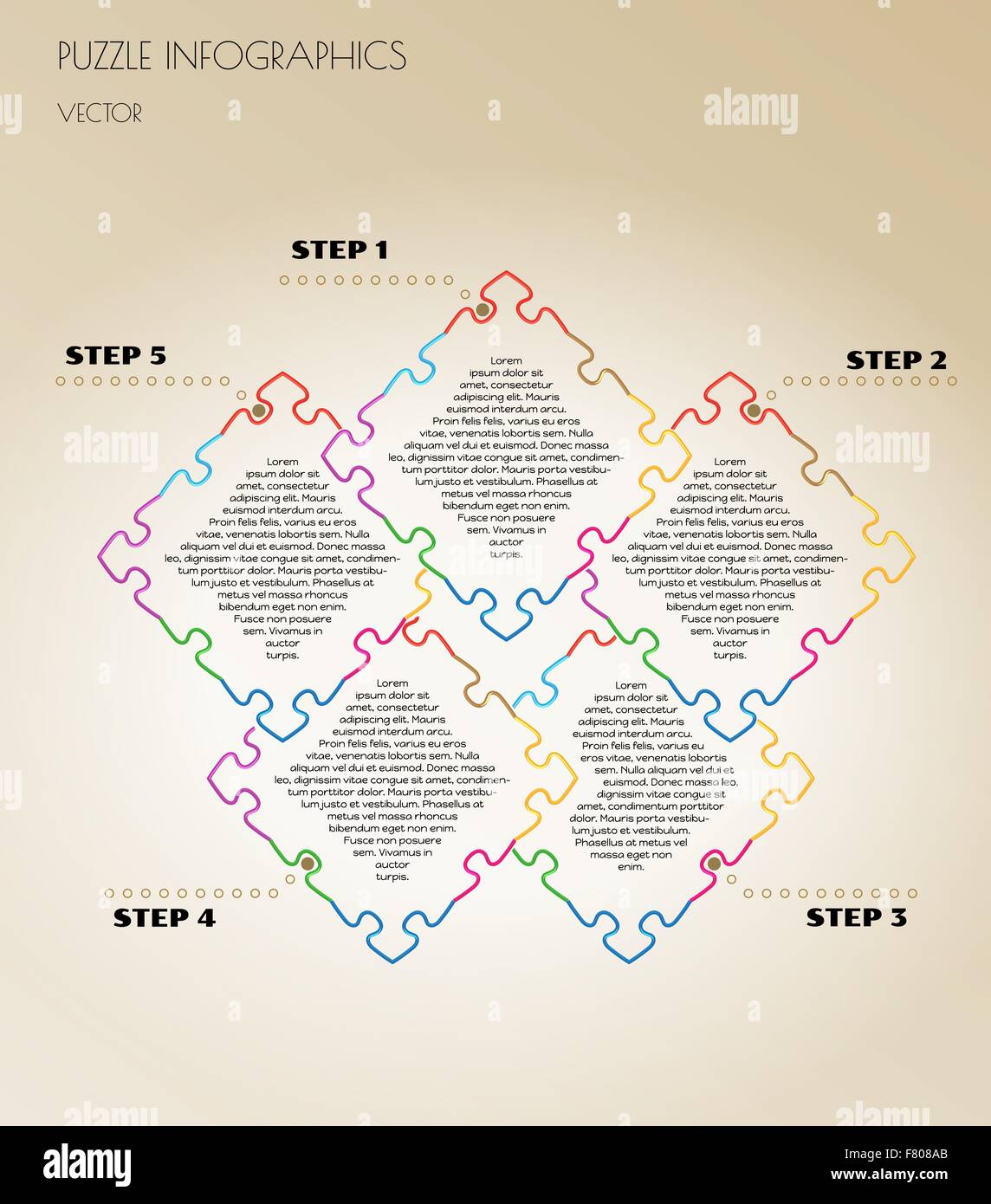 infographic puzzle vector Stock Vector