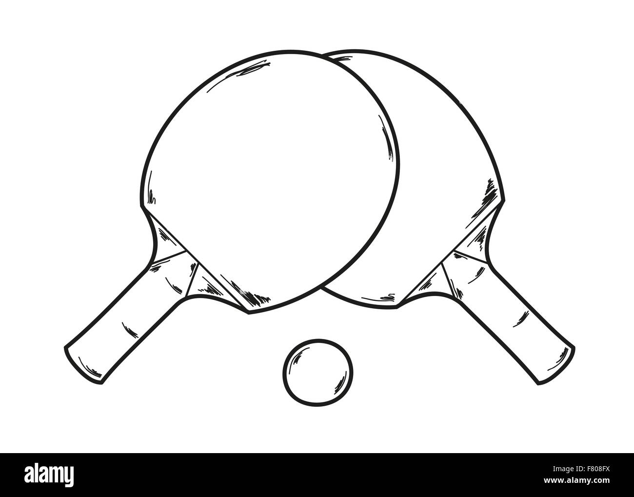 Cartoon ping pong paddle ball Black and White Stock Photos & Images - Alamy