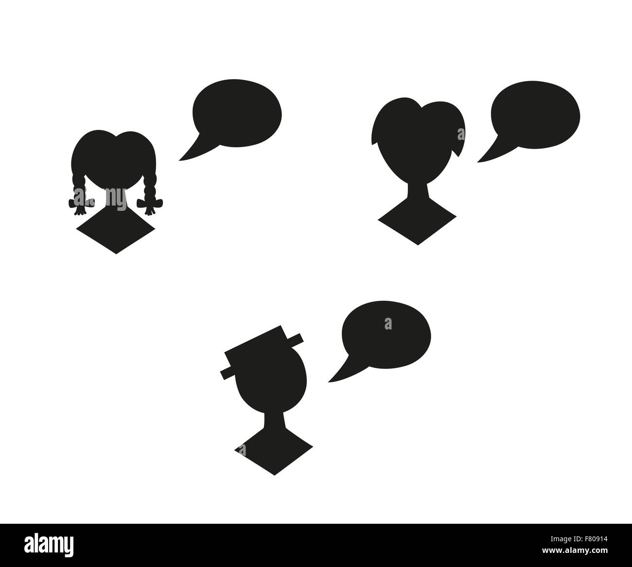 silhouette speak bubble Stock Vector Image & Art - Alamy
