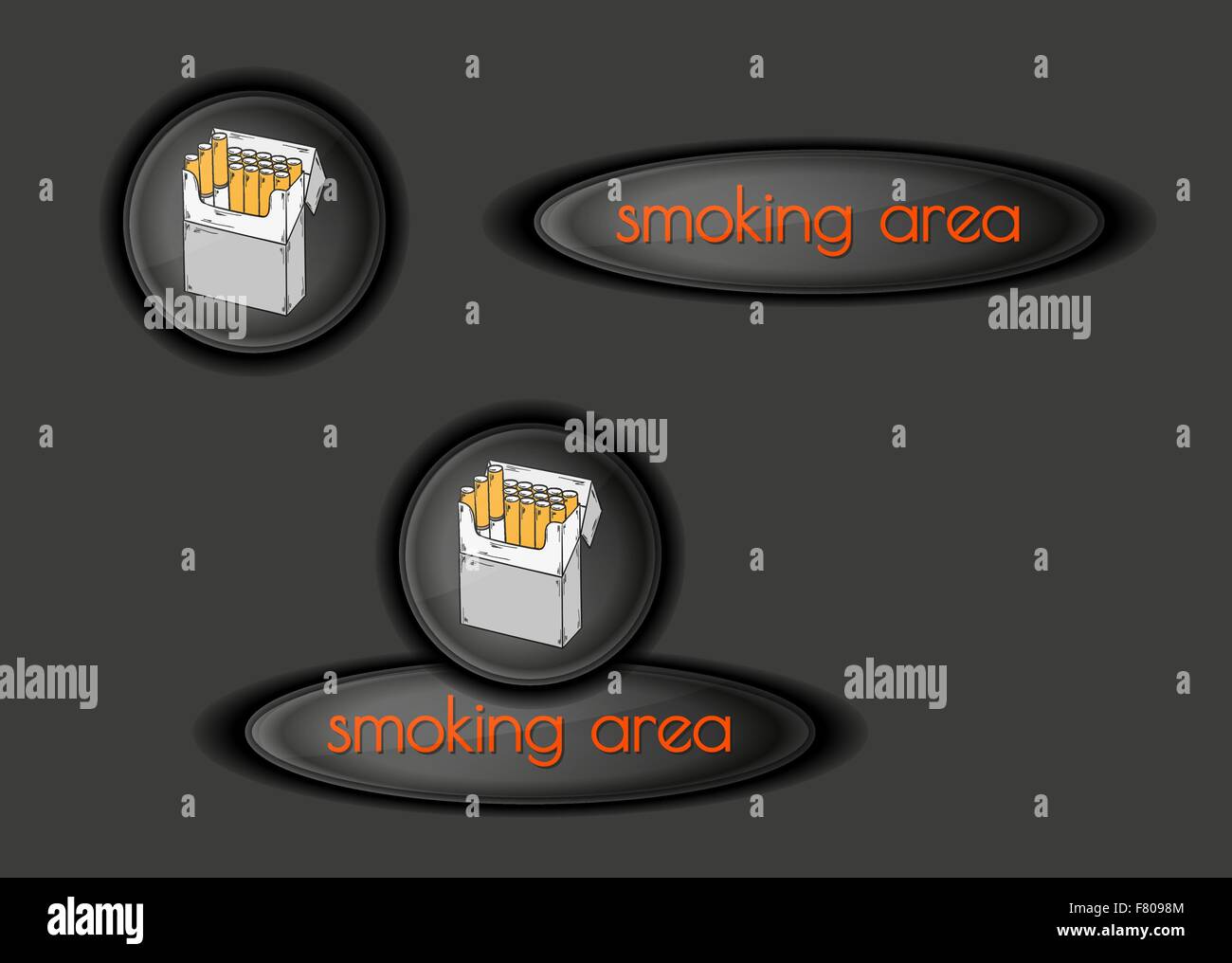 Smoking A Button smoking area buttons Stock Vector Image & Art - Alamy