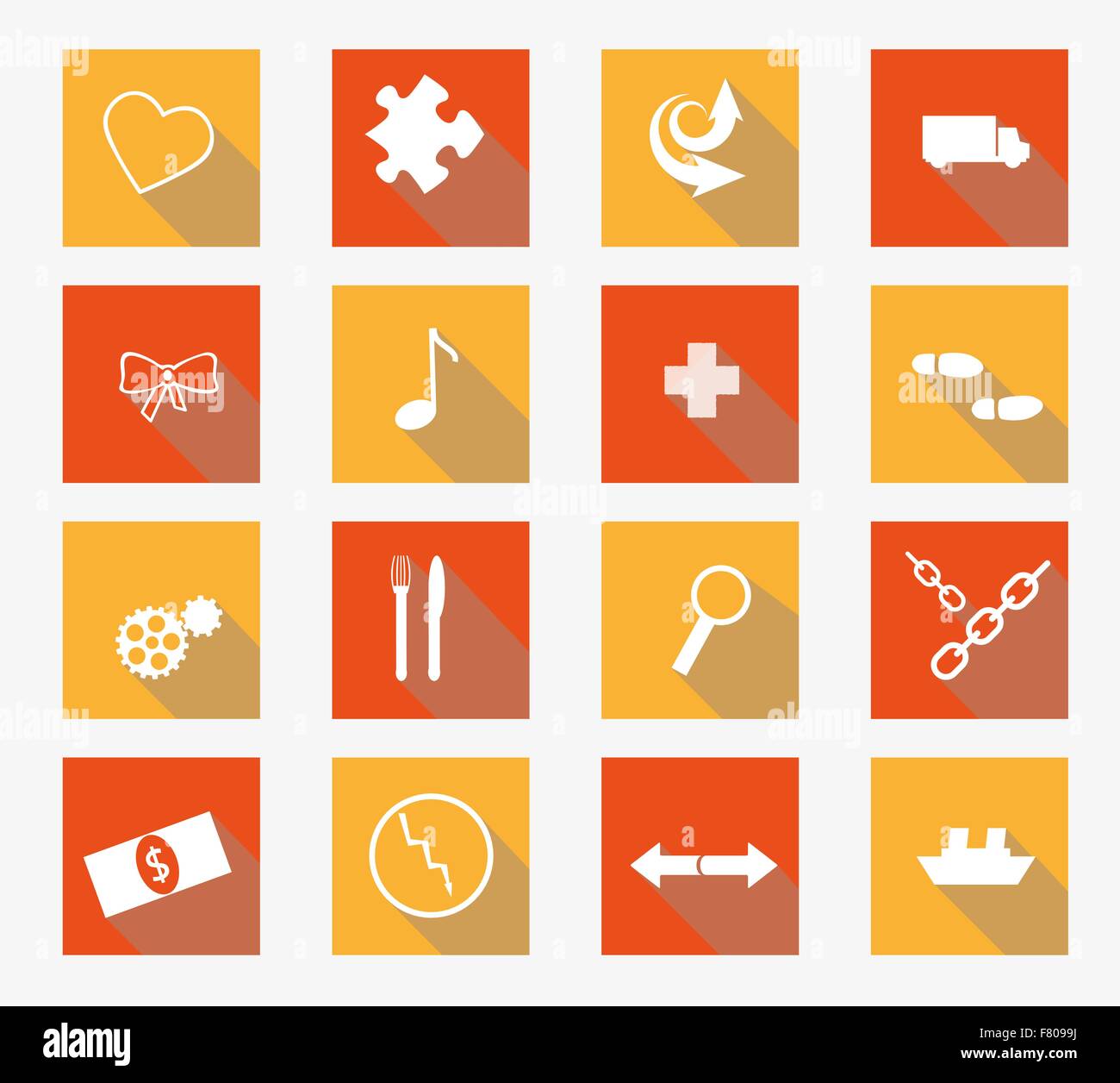 vector collection of flat icons Stock Vector