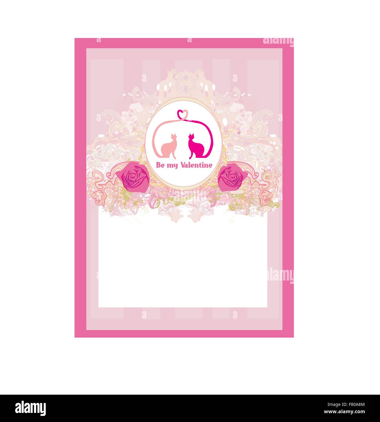 Valentine card with cats in love Stock Vector
