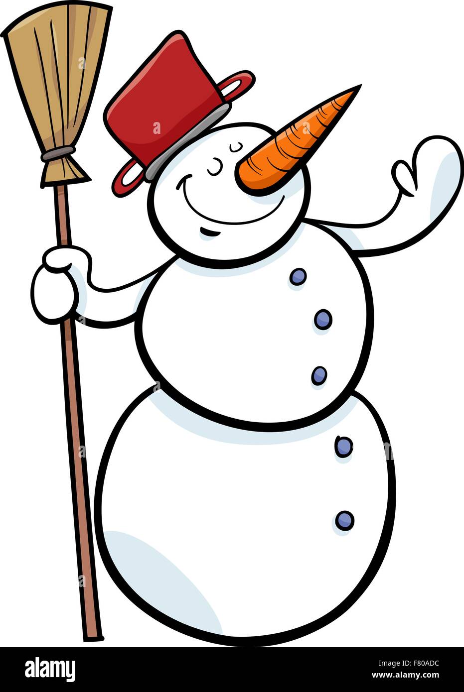 happy snowman cartoon illustration Stock Vector Image & Art - Alamy