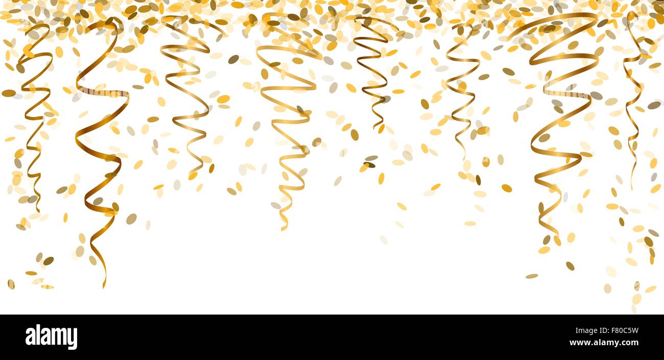 falling gold confetti Stock Vector Image & Art - Alamy