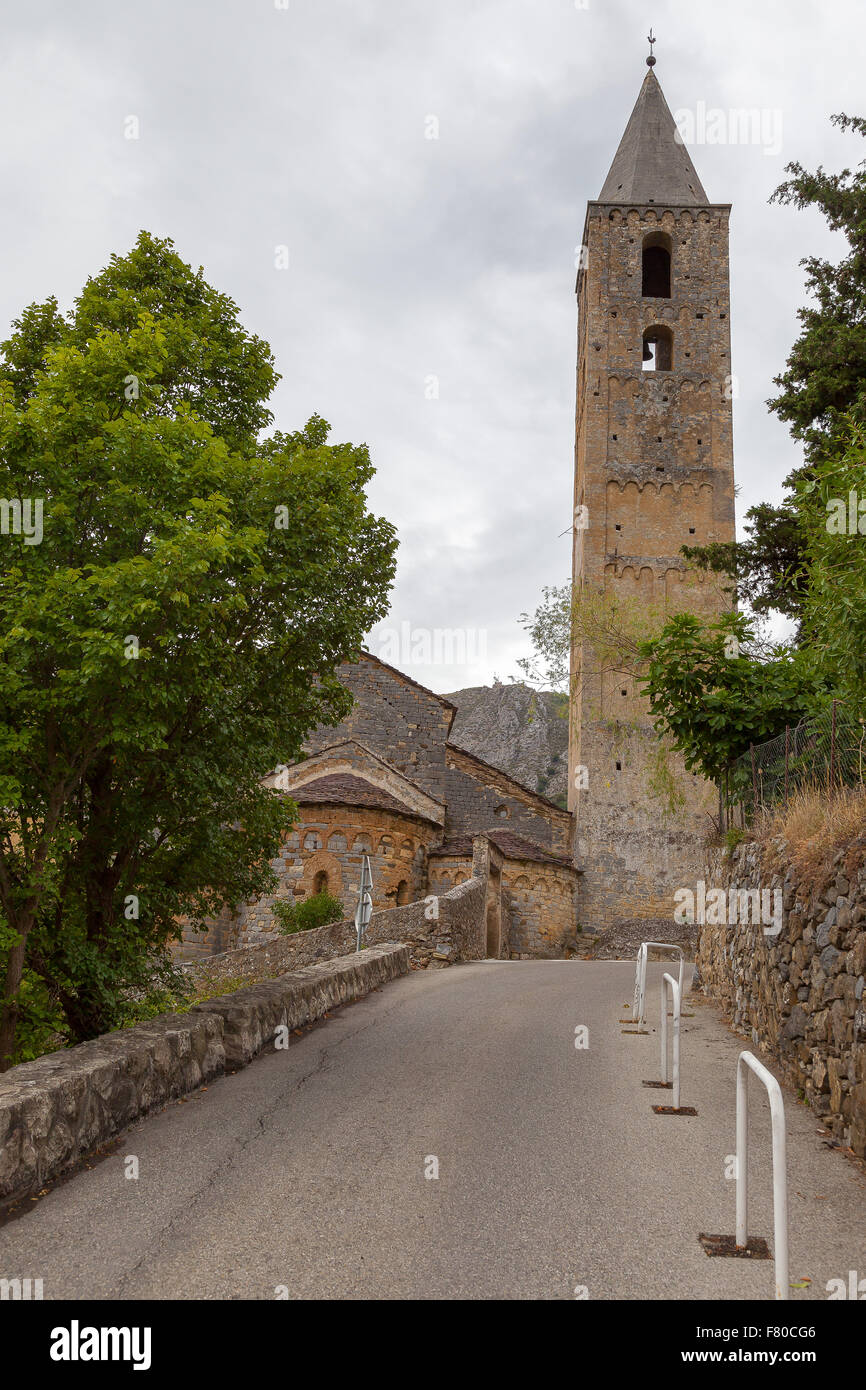 Church la Madone del Poggio, Saorge France. Stock Photo