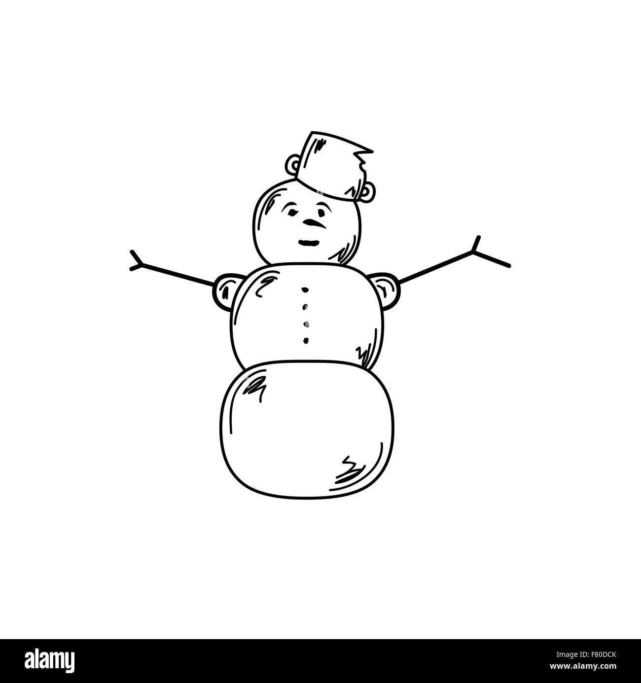 Snowman Black and White Stock Photos & Images - Alamy