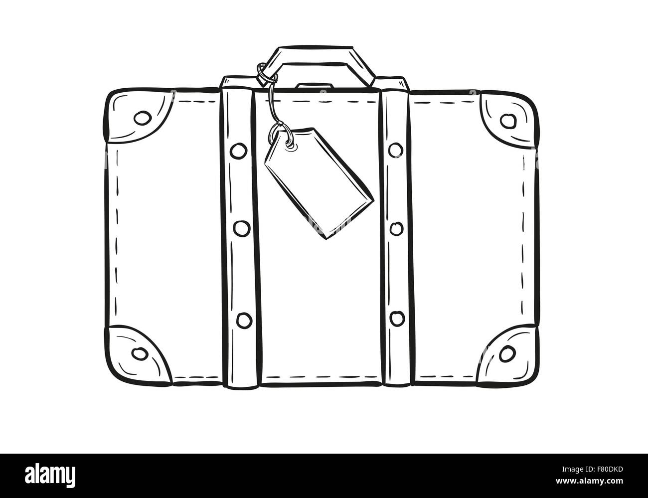 Suitcases and bags icon set hand drawn in vintage Vector Image