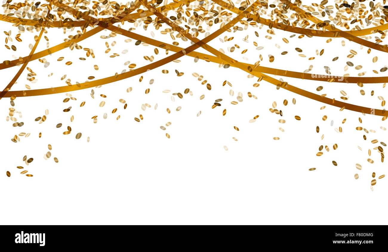 falling gold confetti Stock Vector Image & Art - Alamy