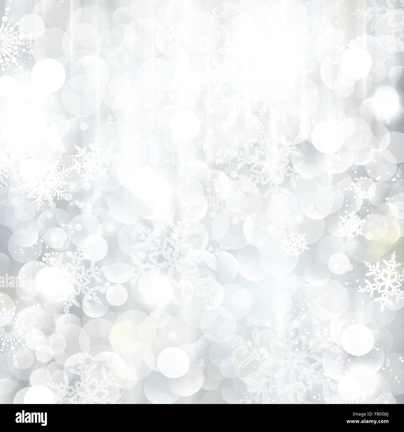 Glittering silver Christmas background with blurred lights Stock Vector