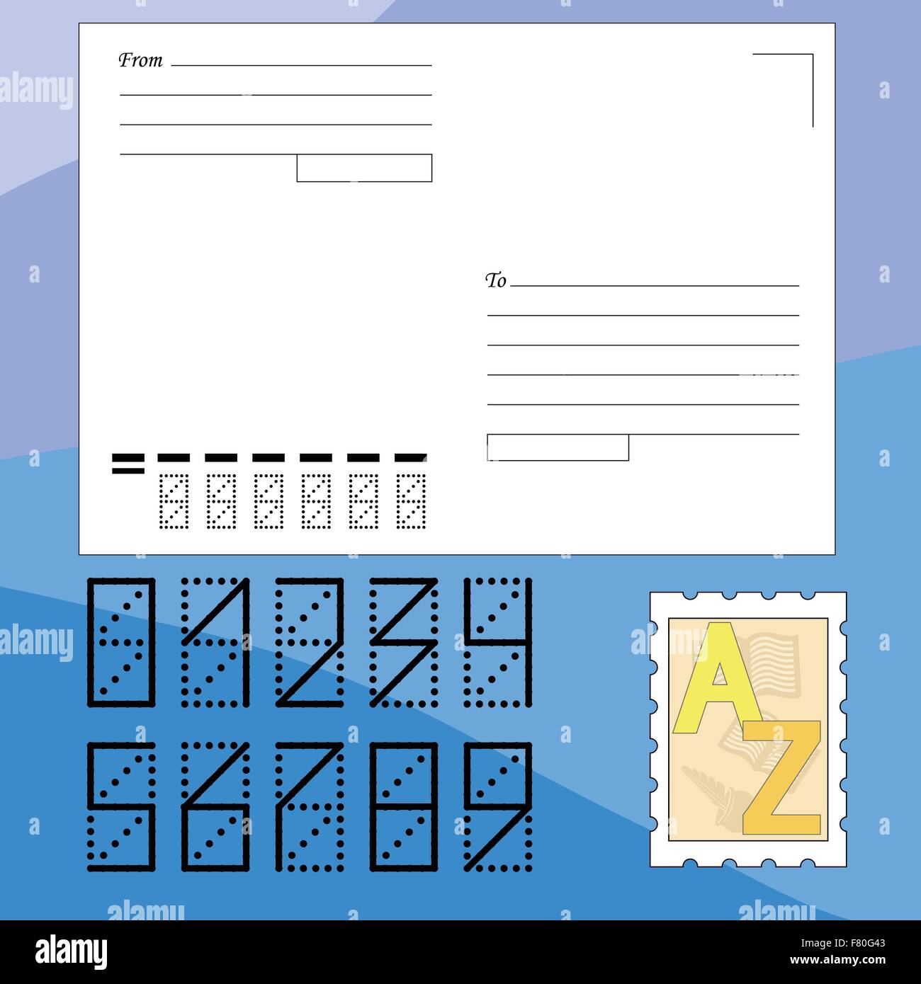 Postage stamp two Stock Vector Images - Alamy