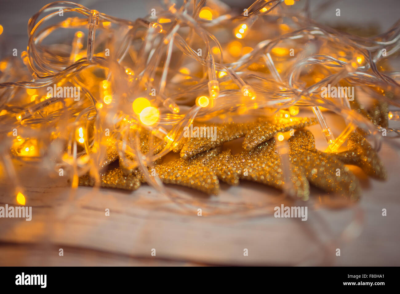 Christmas holiday garland lights Stock Photo Alamy