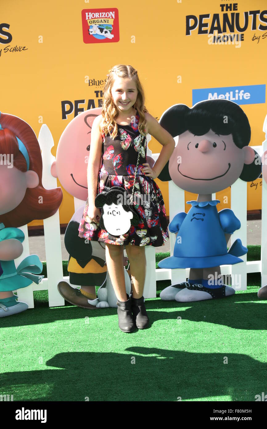 Premiere of 'The Peanuts Movie' - Arrivals Featuring: Hadley Belle ...