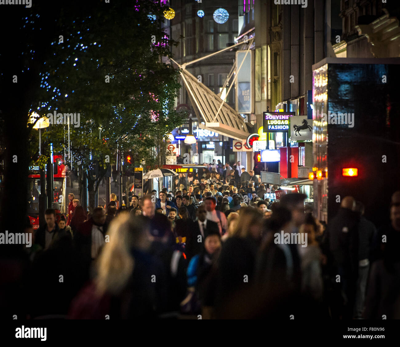 With the Christmas Lights switched on in London's Oxford Street and 59