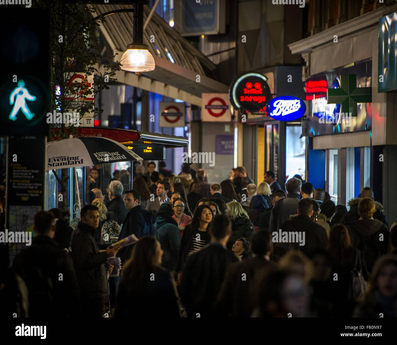 With the Christmas Lights switched on in London's Oxford Street and 59