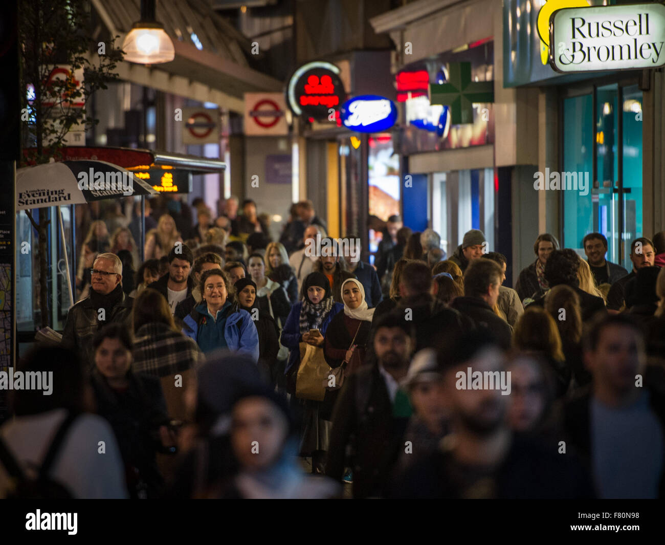 With the Christmas Lights switched on in London's Oxford Street and 59