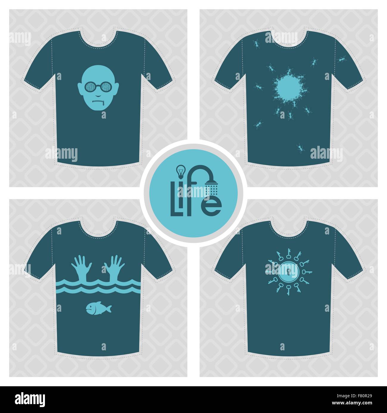 Conceptual Set Of T Shirt Print Vector Logo Design Elements Stock