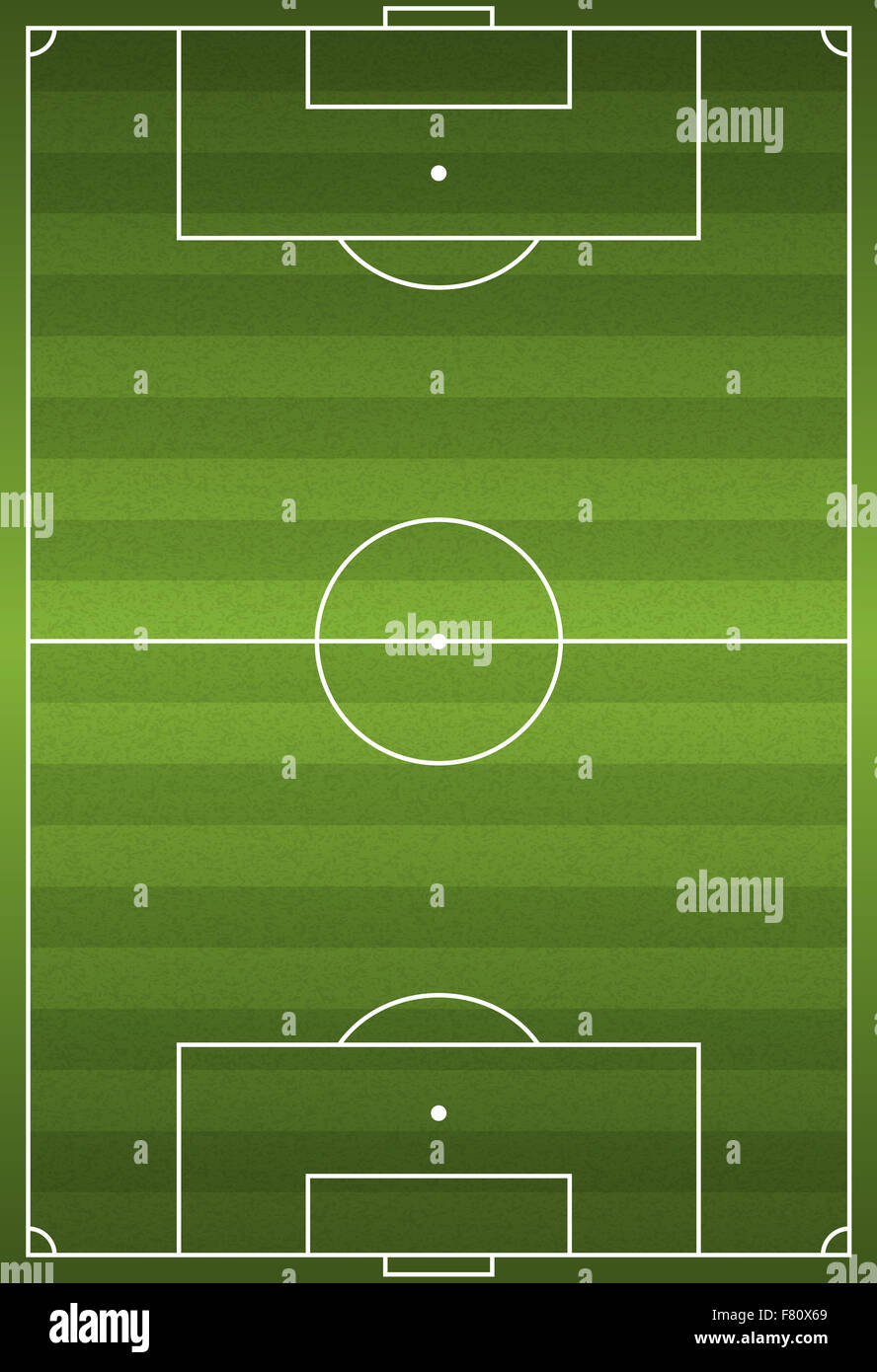 A realistic vertically oriented textured grass football soccer field