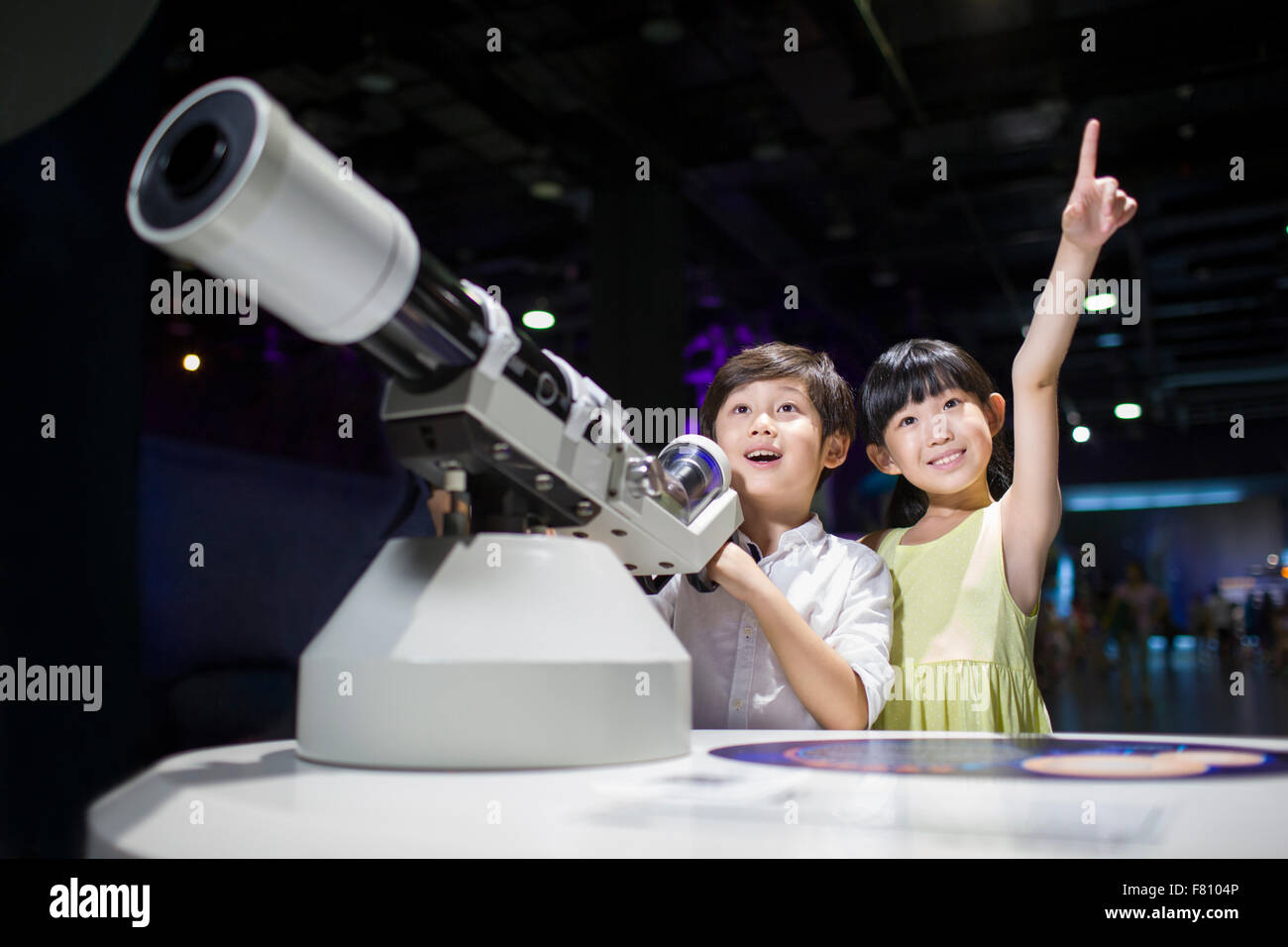 Children in science and technology museum Stock Photo