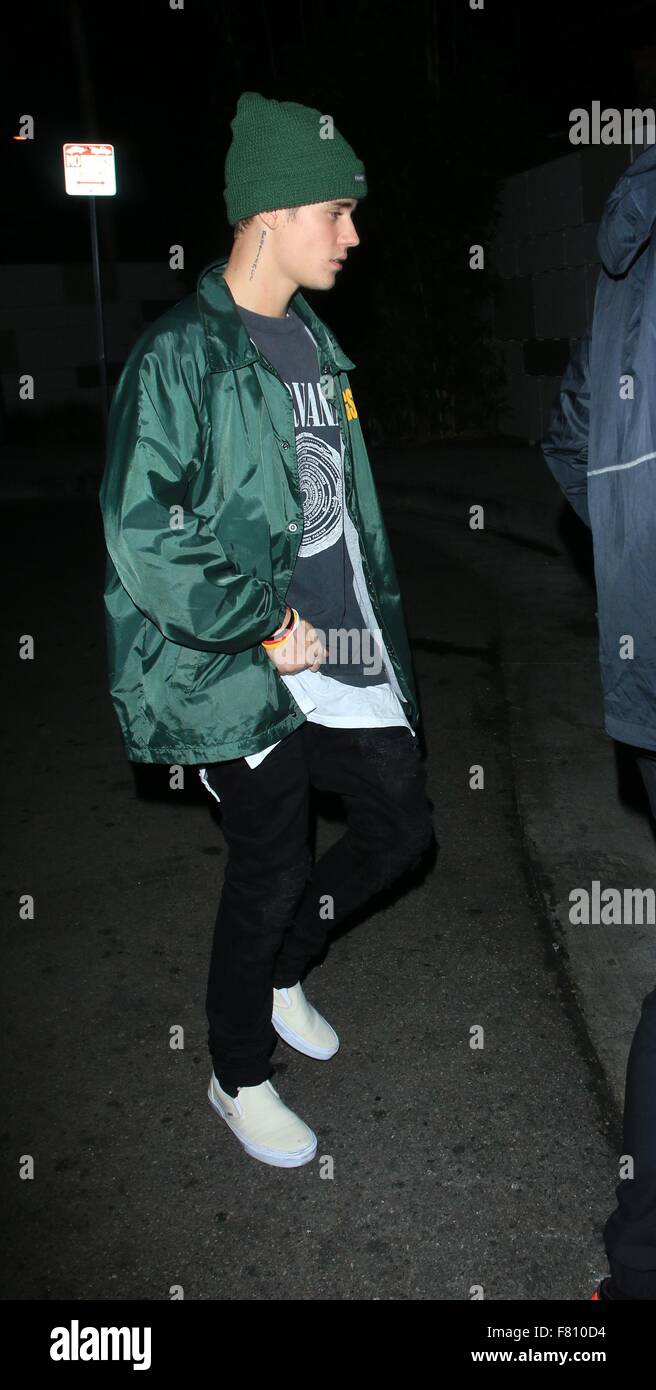 Justin Bieber attends Kendall Jenner's Birthday Celebration at The Nice Guy  in West Hollywood Featuring: Justin Bieber Where: Los Angeles, California,  United States When: 03 Nov 2015 Stock Photo - Alamy