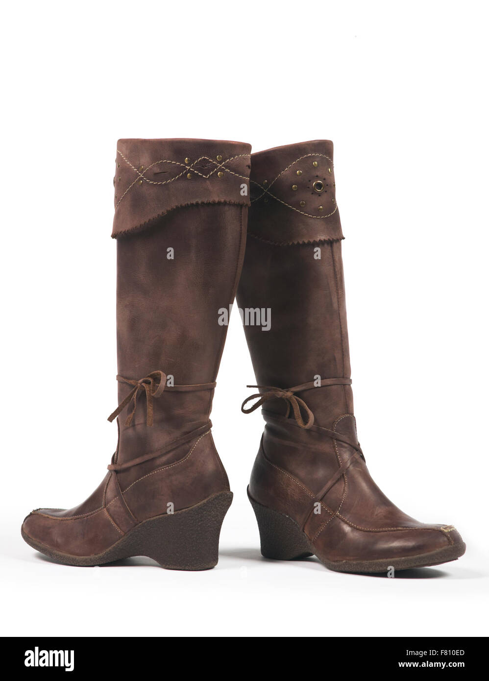 Woman leather boots isolated on white background Stock Photo - Alamy