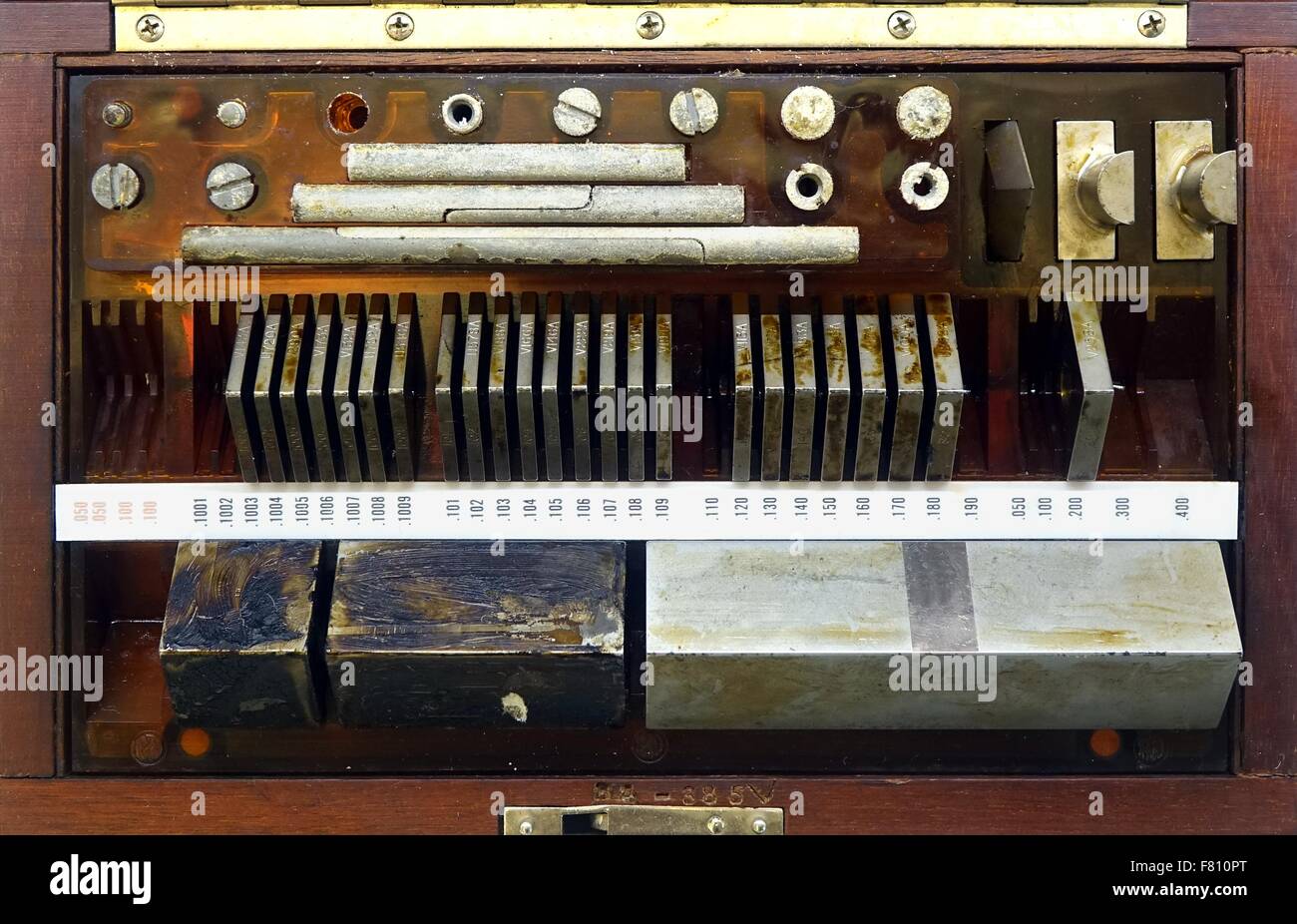 Vintage precision measuring tools used in engineering Stock Photo Alamy