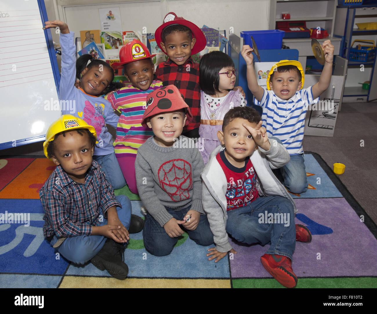 Children at preschool on the lower east side, Manhattan, NYC Stock
