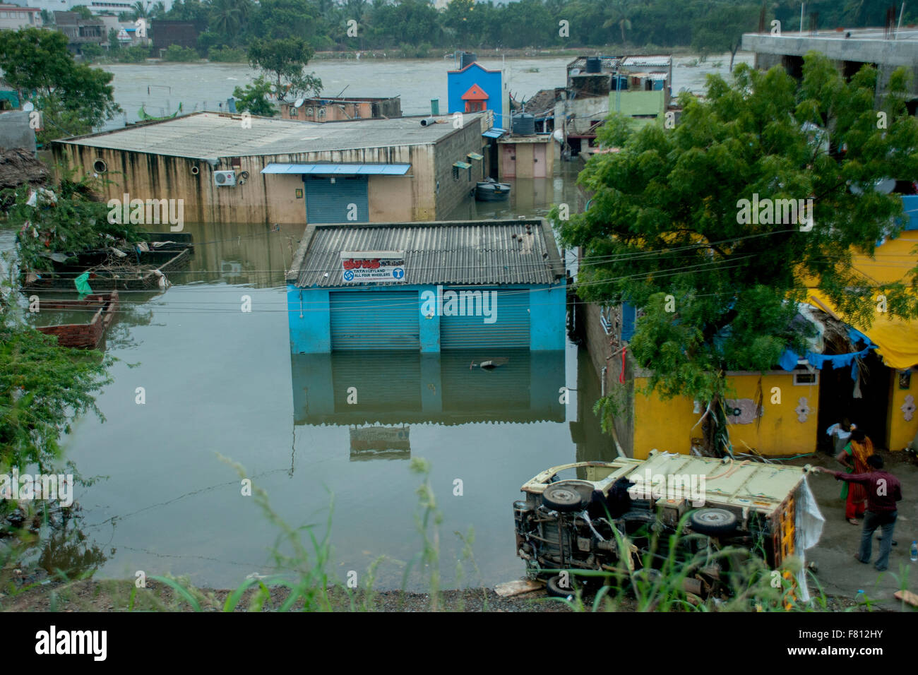Chennai, India. 3rd December, 2015. As Sembarambakkam lake in Chennai