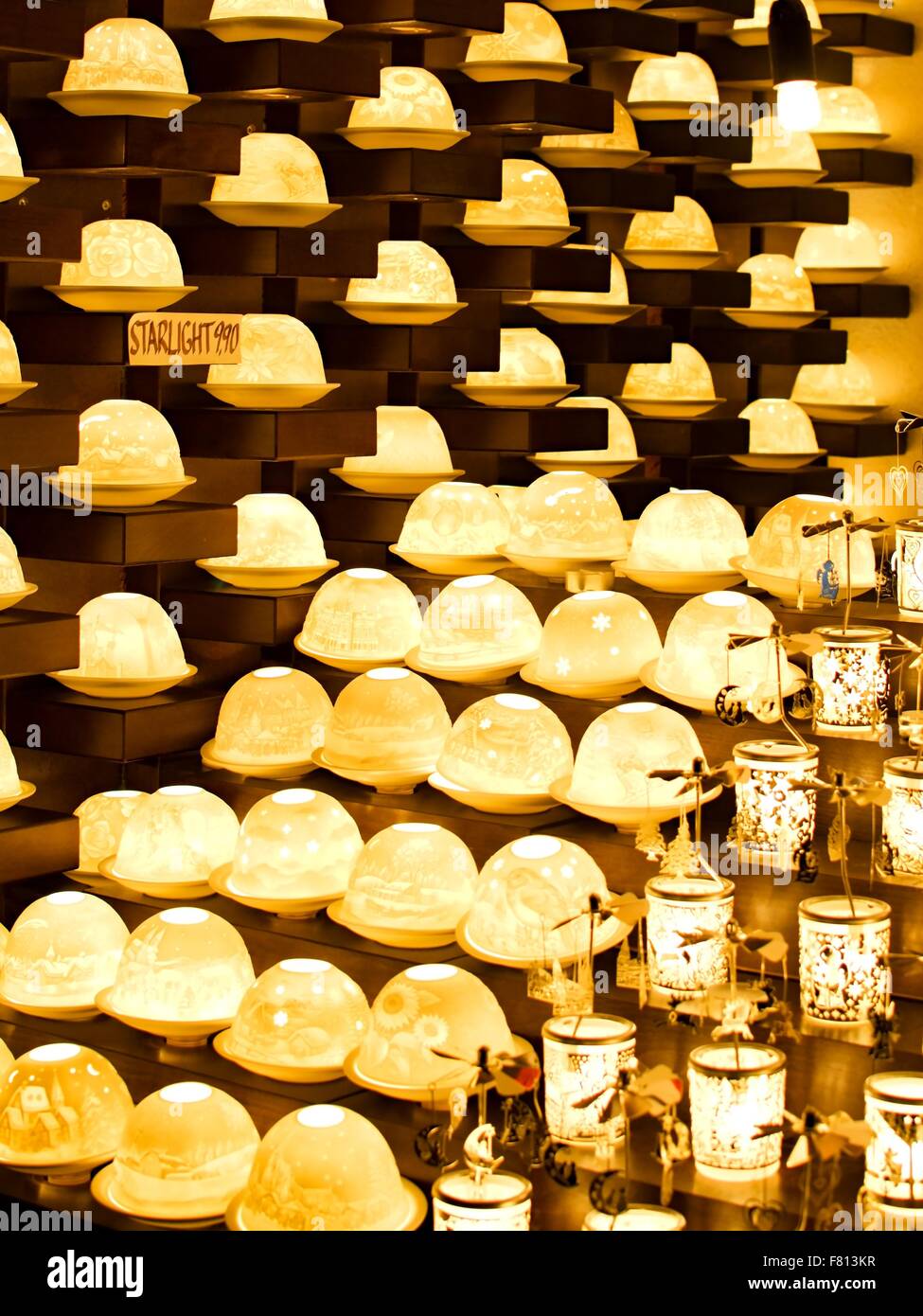 Christmas decorations on sale at the Christmas market Stock Photo Alamy