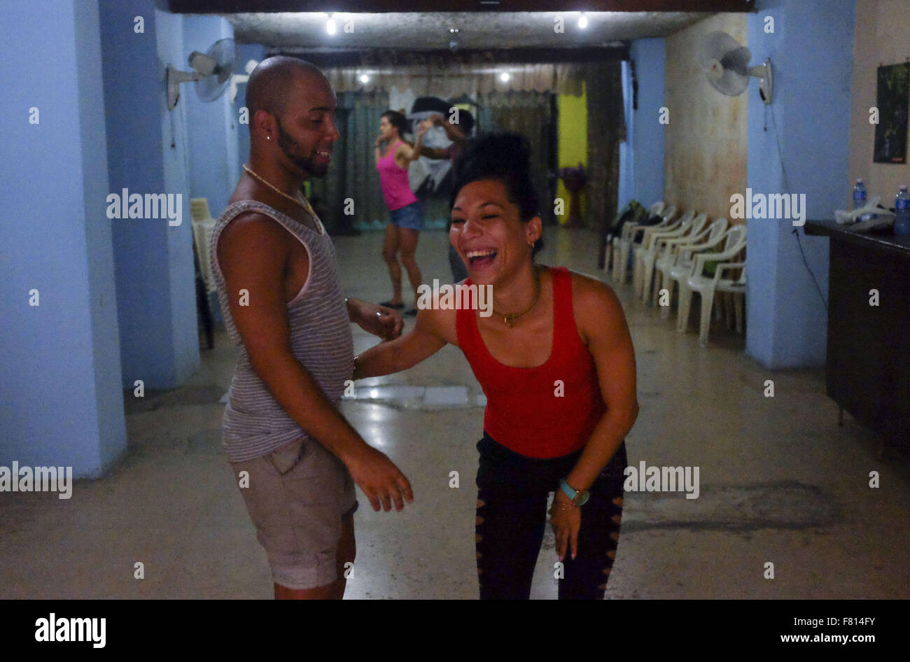 Havana, Cuba. 28th Oct, 2015. Dance instructors share a laughin Havana Cuba, Oct 28 2015. Cuban authorities are negotiating with the US on normalization talks to open Cuba to the United States. Photo Andre Forget © Andre Forget/ZUMA Wire/Alamy Live News Stock Photo