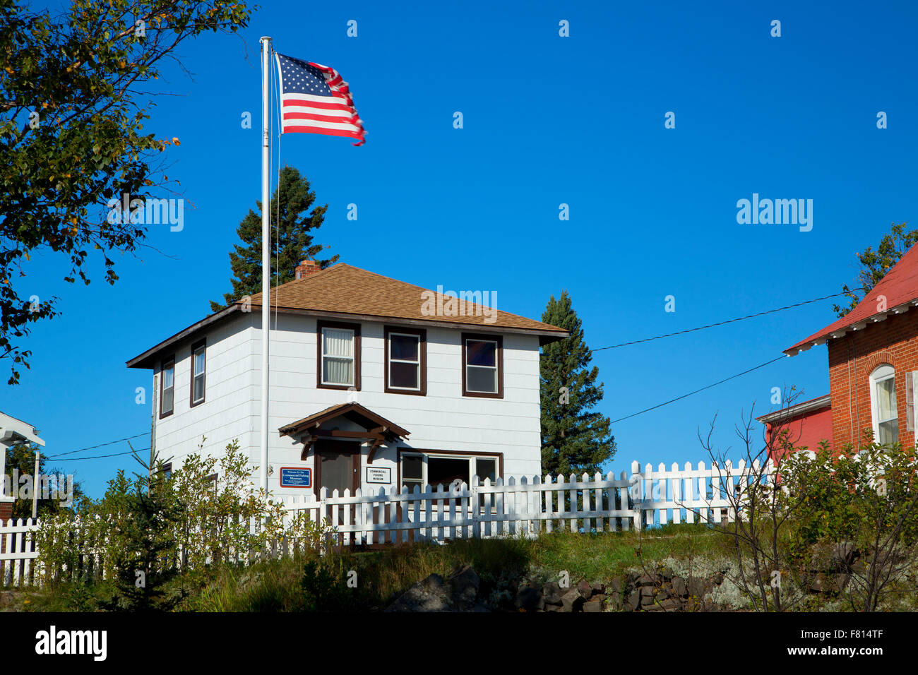 Commercial Fishing Museum, Eagle Harbor Light Station, Keweenaw Heritage Site, Eagle Harbor, Michigan Stock Photo