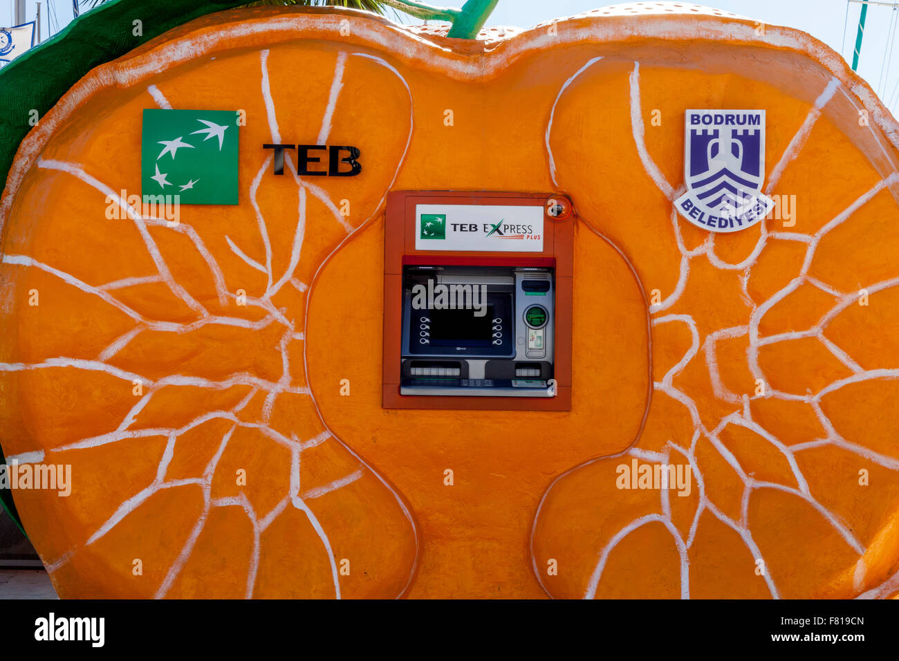 Colourful ATM Machine, Bodrum, Mugla Province, Turkey Stock Photo