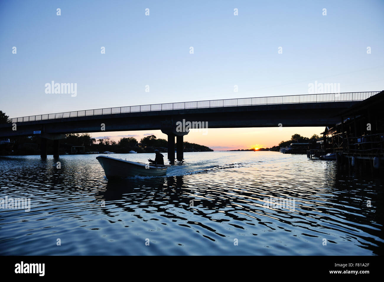 beautiful nature scenic sunset at river Stock Photo - Alamy