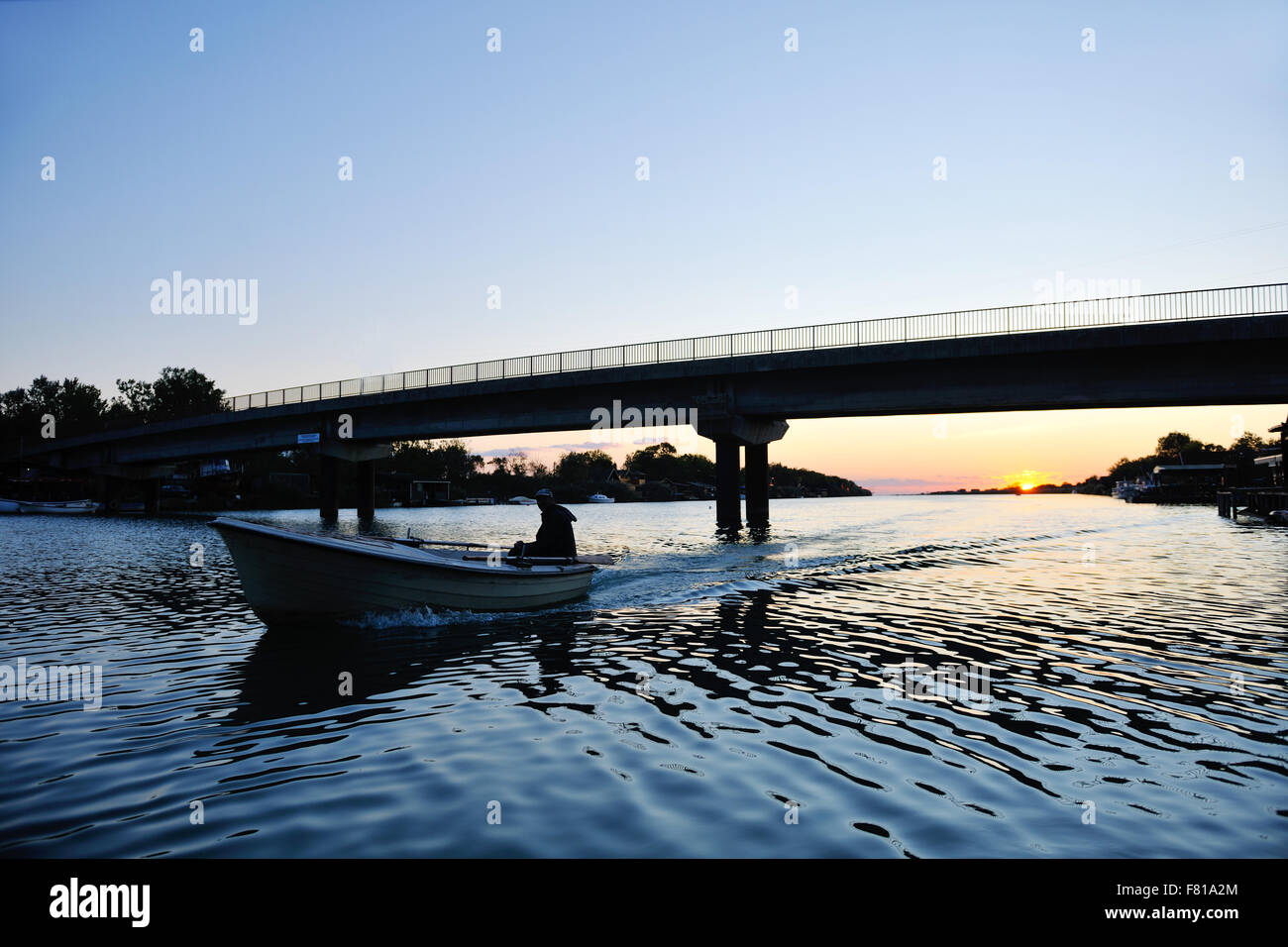 beautiful nature scenic sunset at river Stock Photo - Alamy
