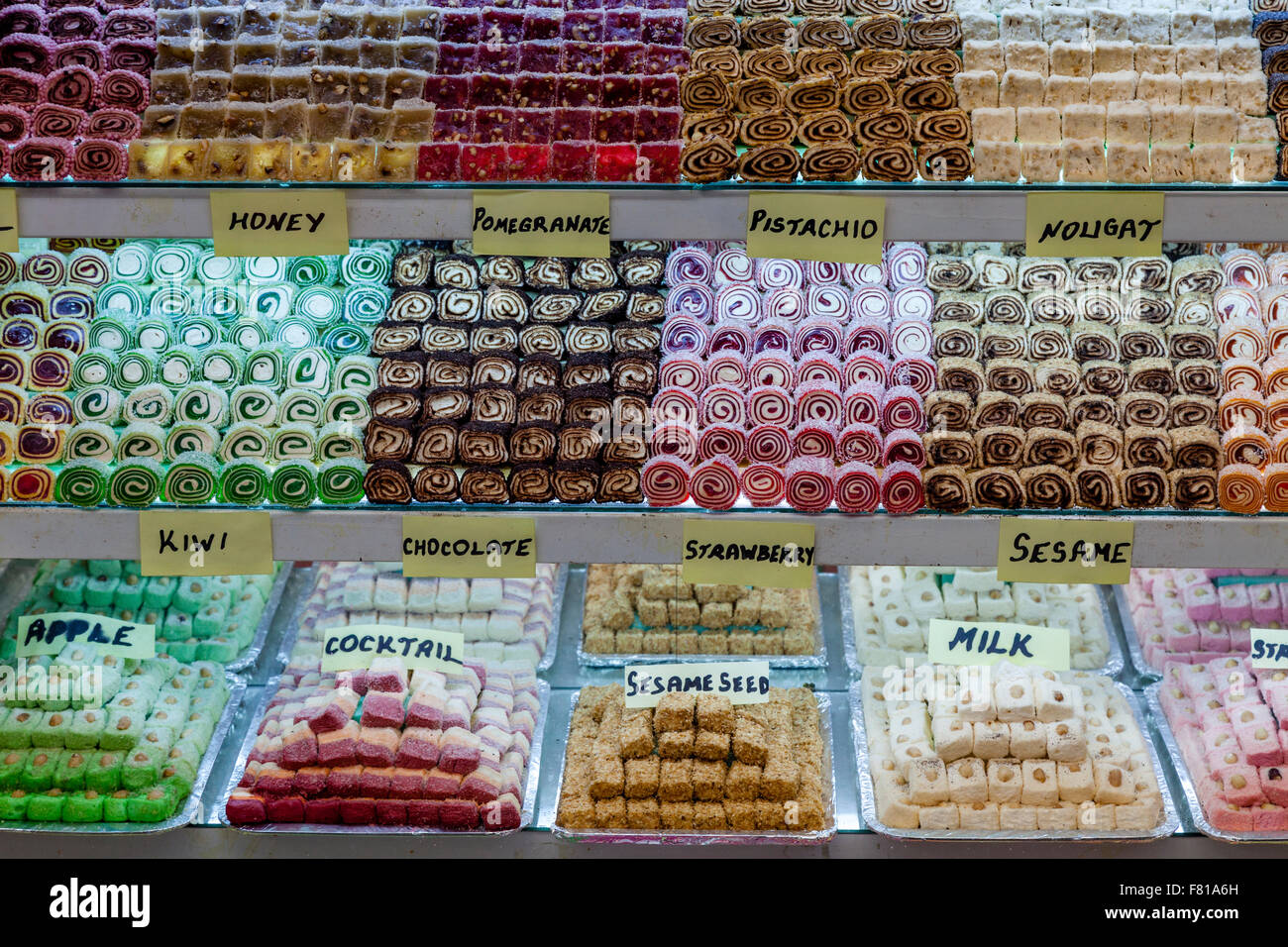 Turkish Delight For Sale In The Grand Bazaar, Marmaris, Mugla Province