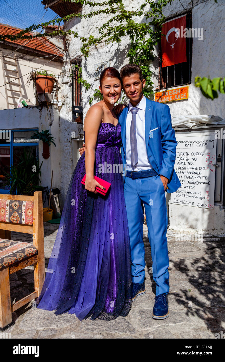 Turkish Wedding Party, A Bridesmaid and Groom Pose For Photographs ...