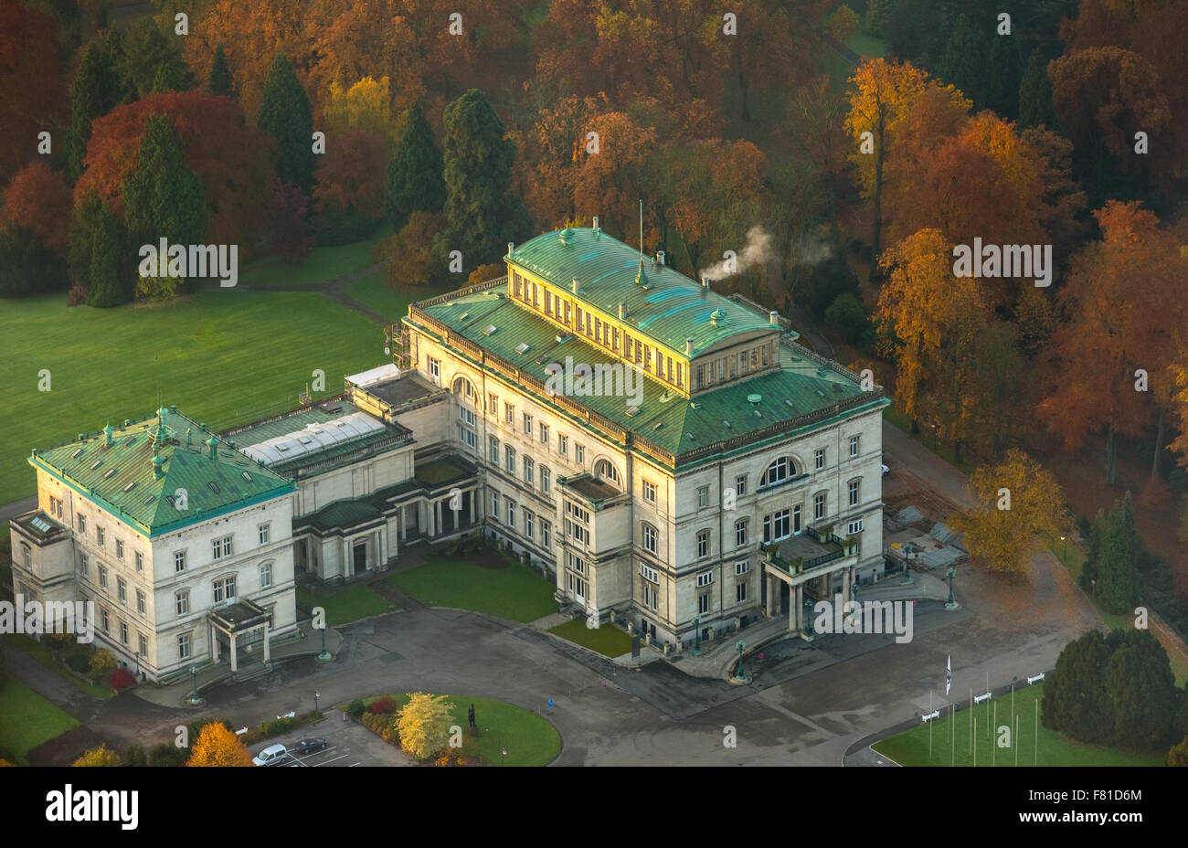 Former family home of the Krupp family, Villa Hill autumn mood, Essen, Ruhr district, North Rhine-Westphalia, Germany Family Stock Photo