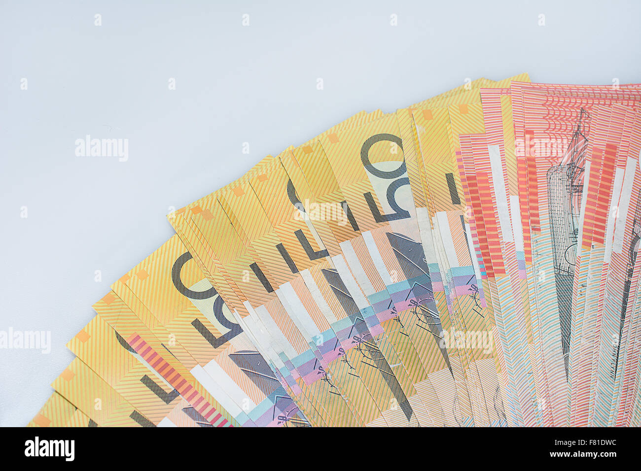 Fifty Dollar Australian Banknotes Stock Photo