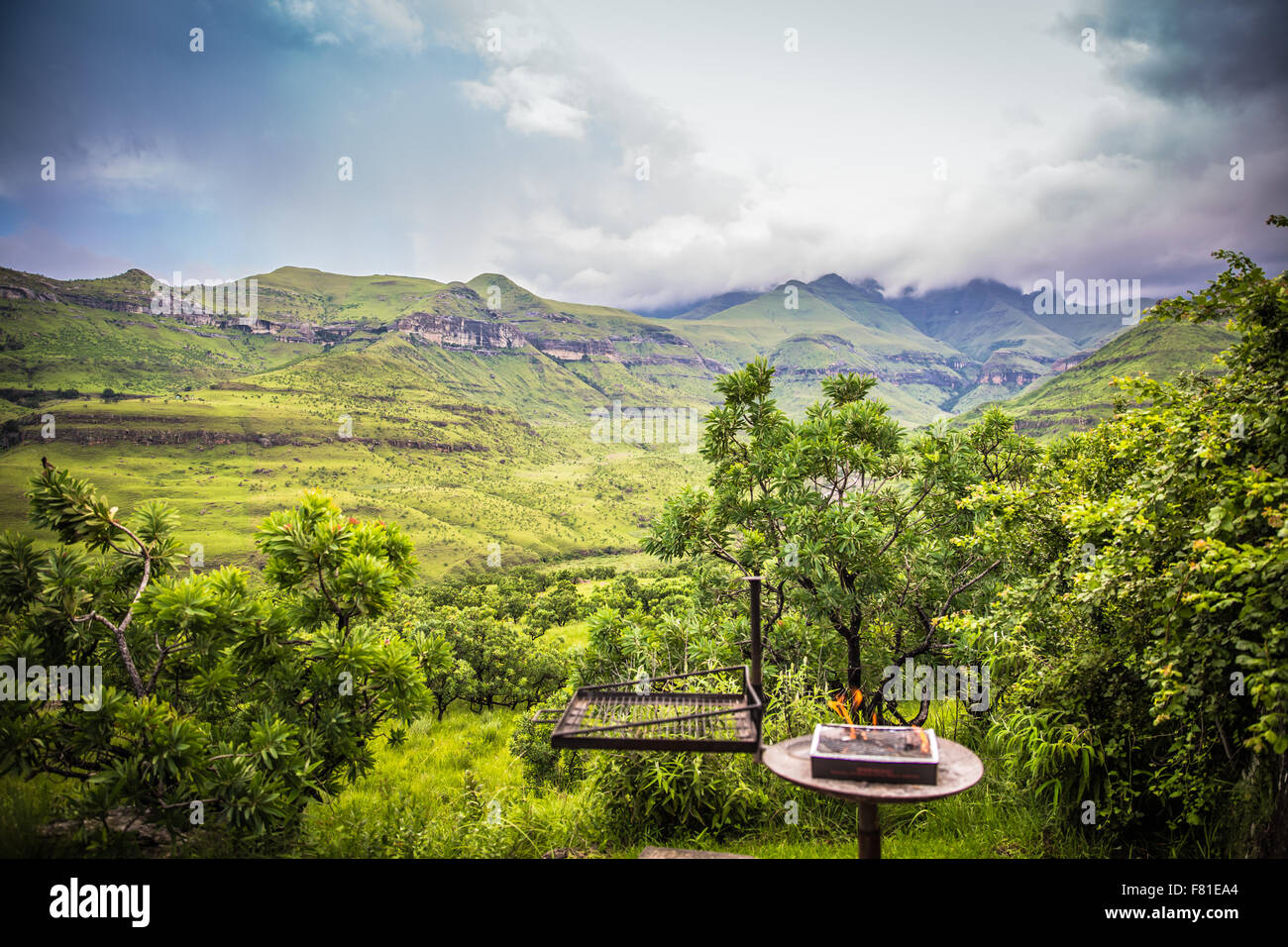 Panoramic view of the Drakensberg National Park in Kwazulu Natal Stock ...